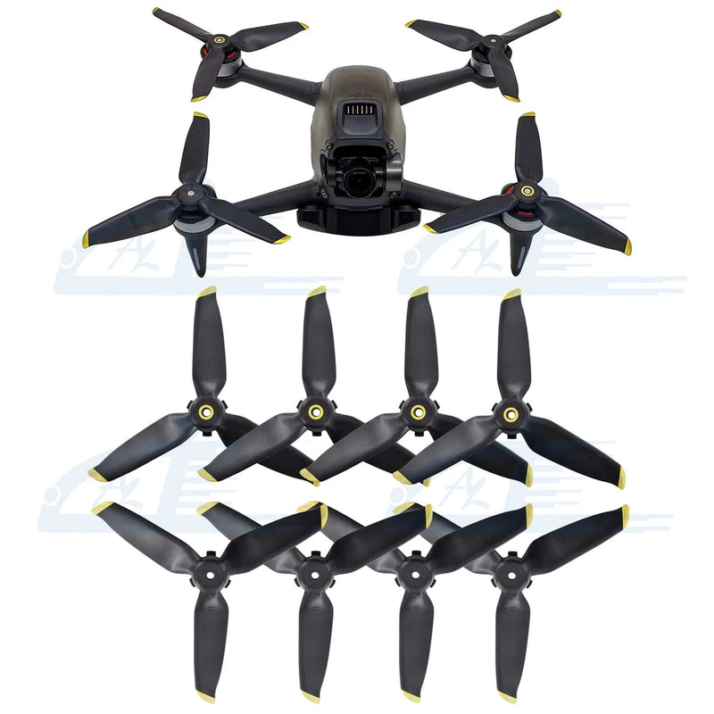 8PCS Low-Noise Propellers Blades For DJI FPV Drone Combo Quick Release Prop Gold