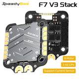 SpeedyBee F7 V3 flight stack controller PCB with 8 motor outputs, 3-6S LiPo connectors