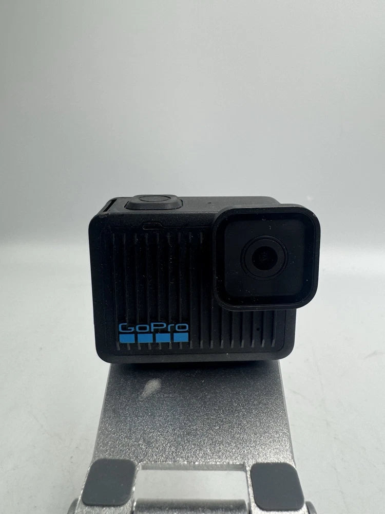 GoPro compact waterproof action camera with front lens and side control panel