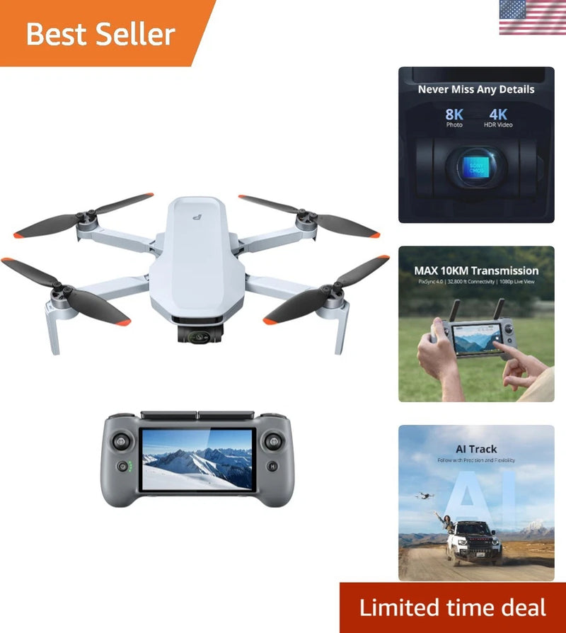 ATOM 2 Drone: 4K Video & 8K Photo with AI Tracking, 10KM Range, Under 249g