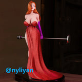 1/18 Miniatures Red Evening Dress Beauty Girl Scene Props Figures Model For Cars