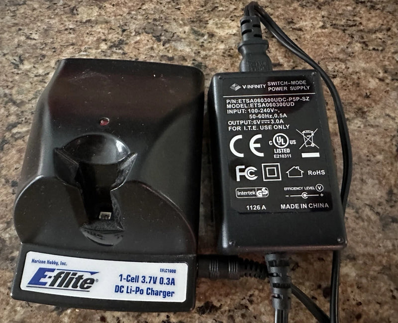 E-flite charger Li-Po 3.7V 0.15A - 0.3A batteries (RC helicopters, quadcopters) Battery