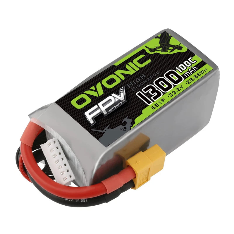 6S Lipo Battery 100C 1300mAh 22.2V Lipo Battery with XT60 Connector for RC FP...