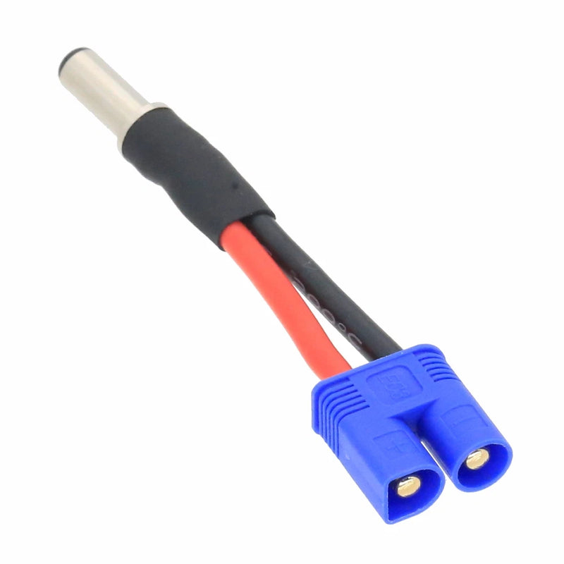 Male DC 5.5 x 2.1mm barrel to EC3 Male cable 14AWG 5CM Leads Battery Supply FPV