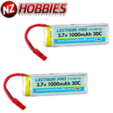 Lectron 1S 3.7V 1000mAh LiPo (2) Battery Packs : Dromida Ominus / Vista Quad