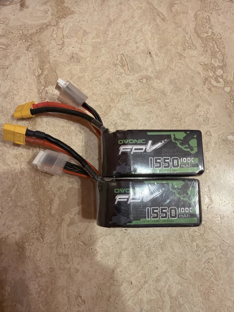 2x Ovonic 1550mAh 4S 14.8V 100C LiPo Battery XT60 FPV Drone Pack Battery