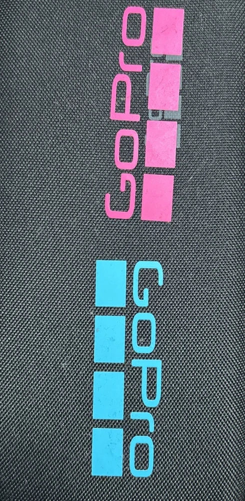 GoPro HERO13 Black action camera box insert with blue and pink printed text