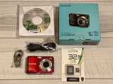 FUJIFILM AX600 Red Compact Digital Camera Tested Working Seller Japan