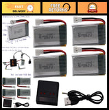 4 Pack 3.7V 500mAh Lipo Battery & Storage Box for Q9S Syma X5C RC Drone Battery