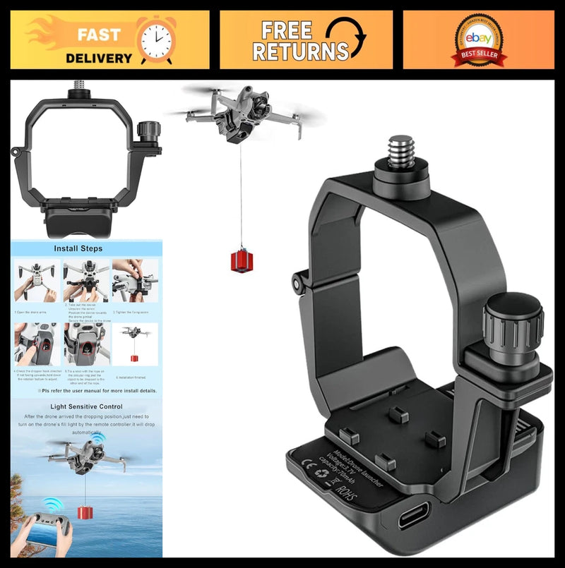 Mini 4 Pro Airdrop System - Quick Release Payload Delivery Drone for Fishing & R