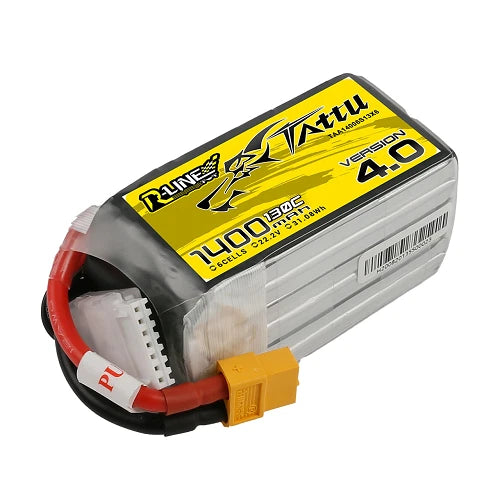 Tattu 1400mAh 6S 130C 22.2V R-Line Version 4.0 Lipo Battery with XT60 Plug Battery