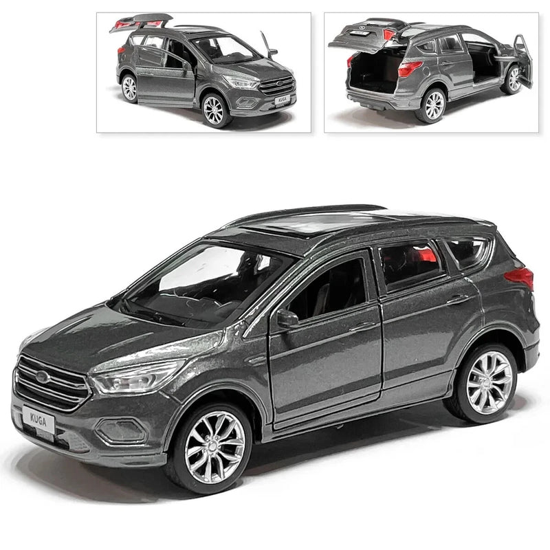 Ford Kuga Metal Model Diecast Car Scale, Collectible Toy Cars, Silver, 1/36
