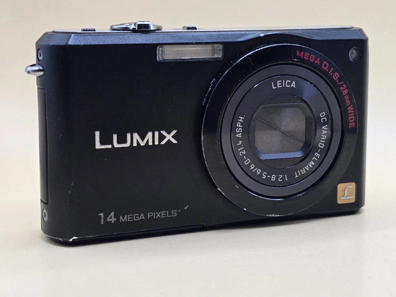 Panasonic Lumix DMC-FX180 14.7MP Digital Camera Black CCD sensor 3.6xZoom Works