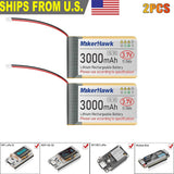 2PCS 3.7V 3000mAh 1S Lipo Lithium Rechargable Battery 3C Micro JST 1.25 Plug