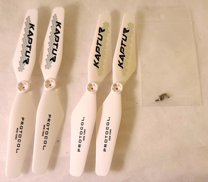 Four Kaptur PROTOCOL propeller blades with screws