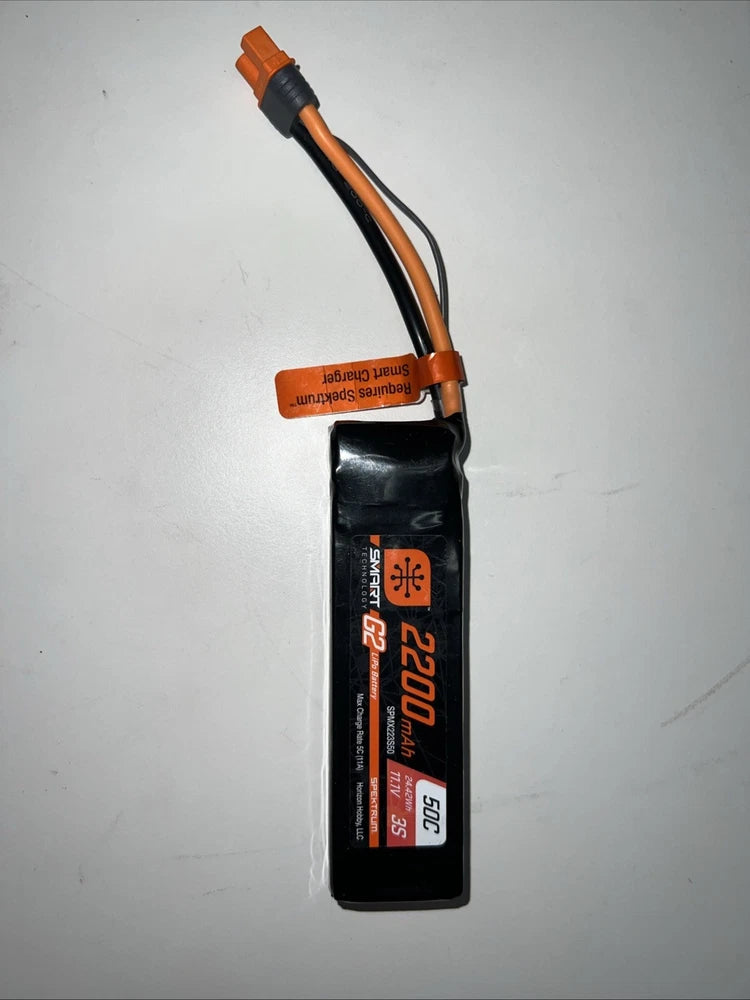Spektrum Accessories 2200mAh 3S 11.1V Smart G2 LiPo 50C IC3 SPMX223S50 Airplane Battery
