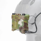 Camo NVG helmet battery box dummy with black cable and connector