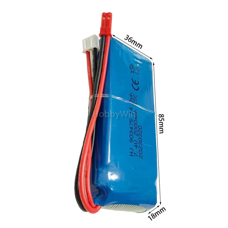 7.4V 2S 2000mAh 25C LiPO Battery JST plug for RC Airplane Heli Quadcopter Drone