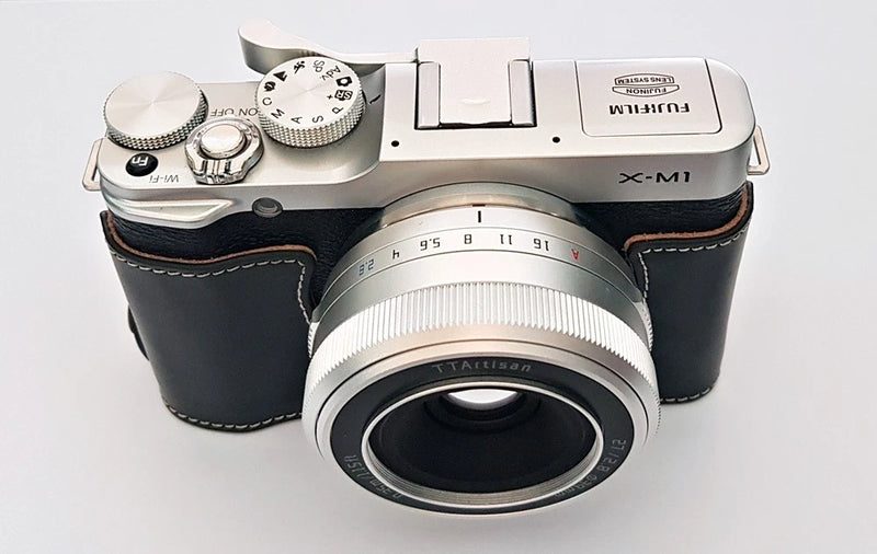 FUJIFILM X-M1 Silver Digital Camera 16.3MP APS-C w/TTartisan 27mm[Top Mint/Case]