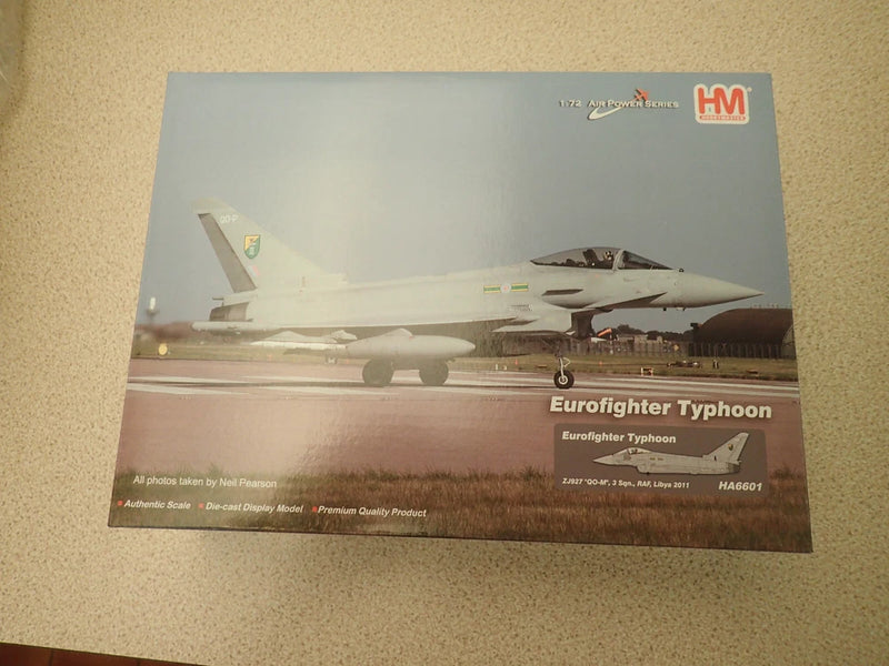 Sealed 1:72 Hobbymaster Eurofighter Typhoon model kit box with aircraft artwork