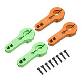 4 Pcs Aluminum Alloy 25T Steering Servo Arm Horn for DIY RC Car, Orange/Green