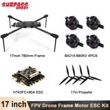 SURPASSHOBBY 17 in FPV Drone Frame Kit Wheelbase Brushless Motor Propeller 10KG