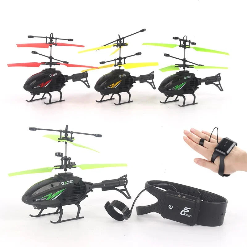 Mini RC Infrared Induction Aircraft 2CH Gyro Helicopter RC Drone With LED Light