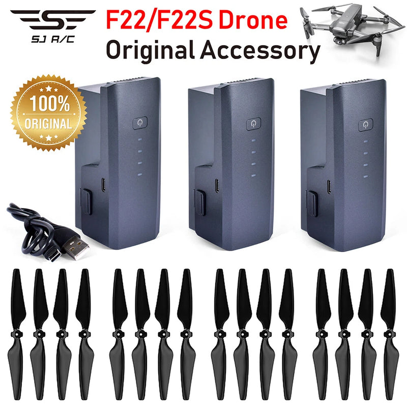 SJRC F22/F22S 11.1V 3500mAh GPS Drone Battery Propeller Blades Original Parts