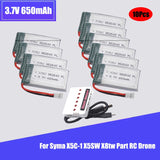 10Pcs 3.7V 25C 650mAh 852540 Lipo Battery For Syma X5C-1 X5SW X8tw Part RC Drone