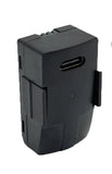 Helicopter LiPo battery pack, black rectangular case with charging port