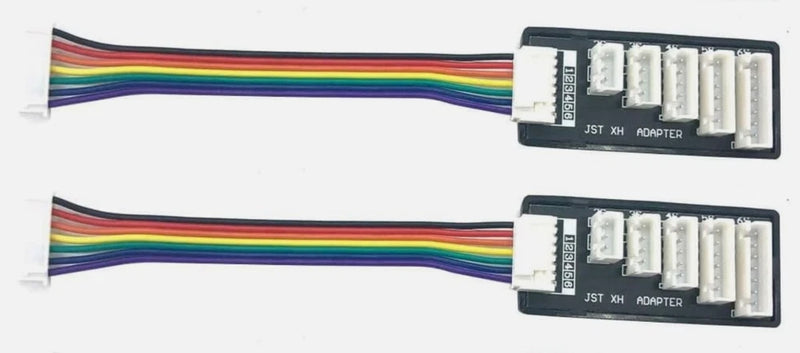 2-pack JST-XH balance board adapters with multi-wire harness and 2S–6S headers