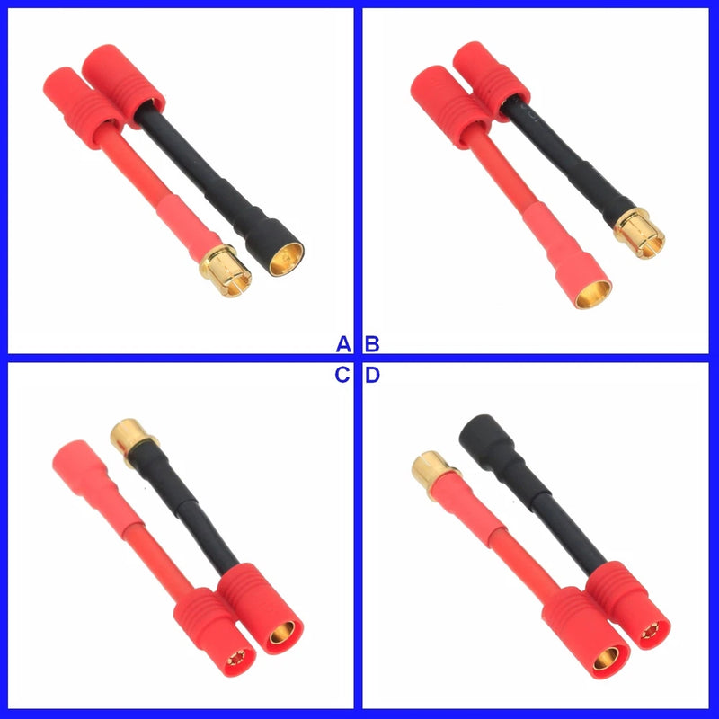 HXT 6mm to ESC HXT 8mm 10AWG 2inchs Cable Adapter For RC LiPo Battery FPV Truck