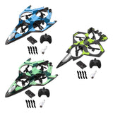 RC stunt airplane set with two color planes, remote, spare propellers and battery cable