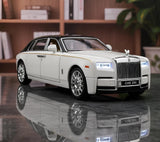 1:24 Rolls Royce Phantom Diecast Model Car w/ Sound Light Pull Back Toy Gift