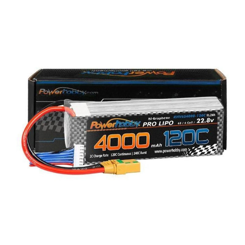 6S 22.8V 4000mAh 120C XT90 Graphene HV Lipo Battery Powerhobby PHB6S4000120XT90 Battery