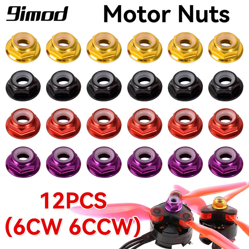 12pcs M5 4.5mm Nuts CW CCW Self-Locking Lock Nuts for RC FPV Racing Drone Motor