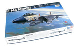 F-14A Tomcat 1/72 aircraft model kit box with illustrated jet and parts guide