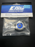 E-flite B400 aluminum composite swashplate with blue center, in retail bag