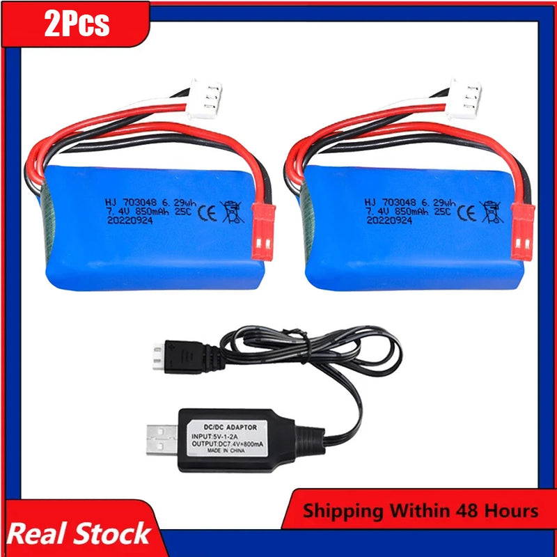 7.4V 850mAh JST Plug Rechargeable LiPo Battery For Udi U829A U829X MJXRC X600 RC