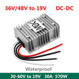30-60V to 19V 30A 570W Buck Converter DC-DC Car Waterproof Power Regulator