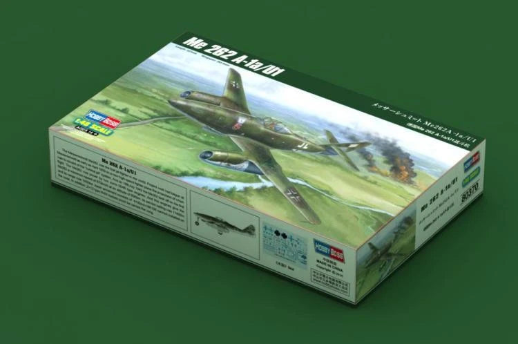 1/48 Messerschmitt Me262A-1a/U1 model kit box with aircraft artwork and Hobbyboss branding