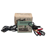 Vintage Wabash 12V battery charger with 2A leads and red/black battery clamps
