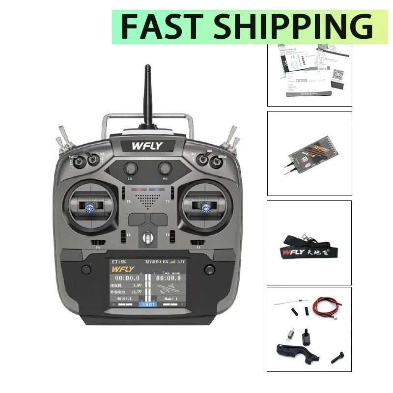 WFLY ET16S 16CH RC Controller Remote Left Hand Throttle Fixed Wing FPV Drones