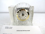 Michael C Fina 5th Avenue Crystal Glass Clock Battery Operated Model CC045 A01 Battery