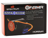 Spektrum FirmA 2-in-1 brushless ESC and motor combo box, black with orange details