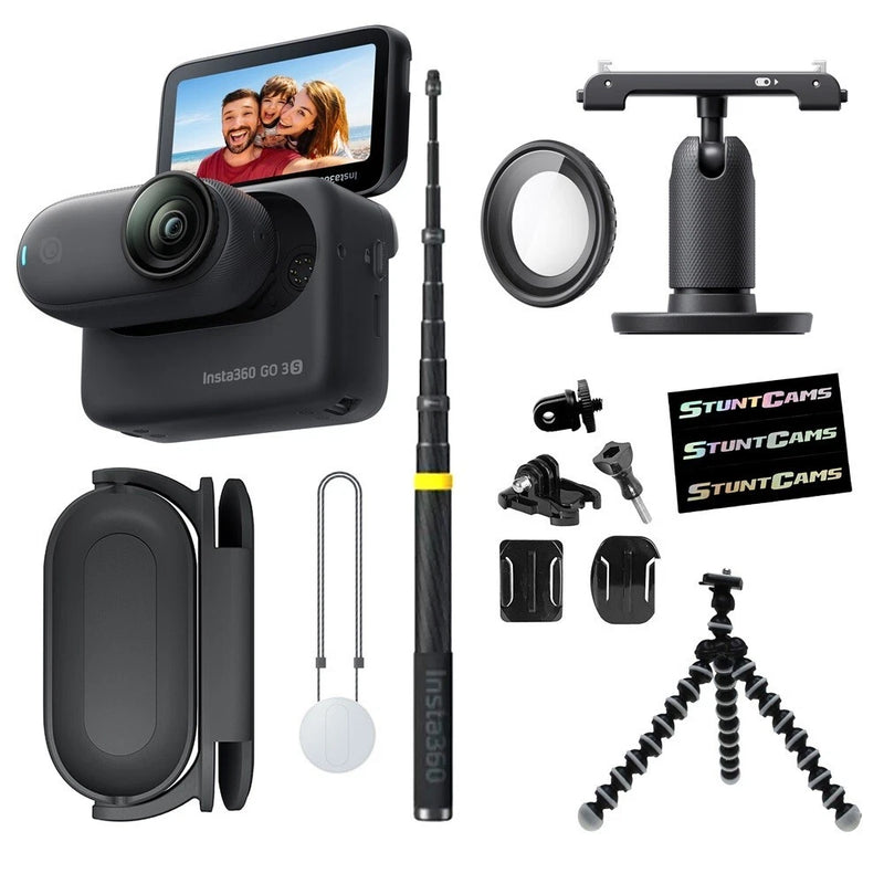 Insta360 4K GO 3S Black 64GB Camera WiFi Mini Waterproof Camera + Drone Stick