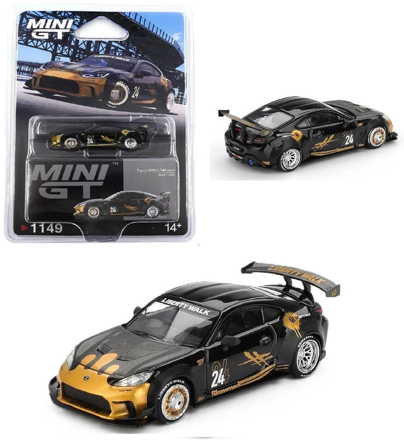 Mini GT 1:64 Toyota GR86 LB Nation Black Gold Diecast Model Car MGT01149-4J