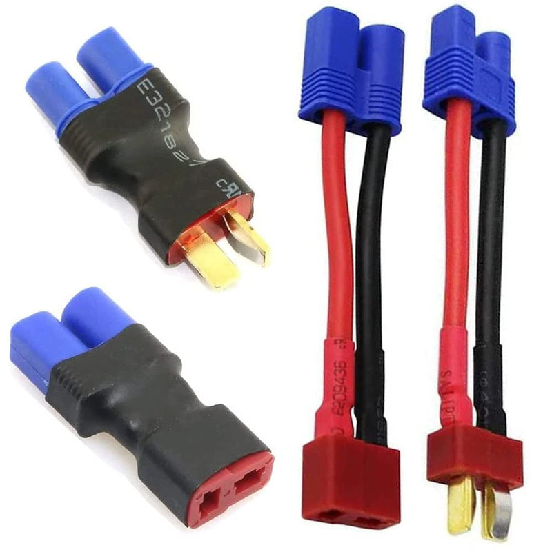 JIECHUN 4pcs RC LiPo Battery Connector Adapter Compatible with EC3 to T Male ... Battery
