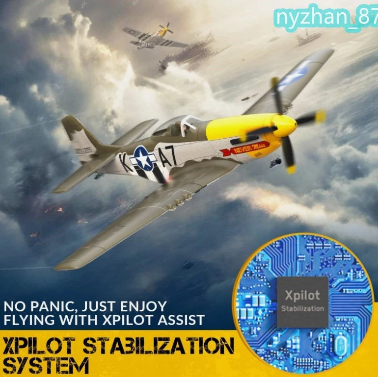VOLANTEX P51D Mustang RC Plane 2.4G 4CH Stunt RTF Brushless Motor 500mm WingSpan