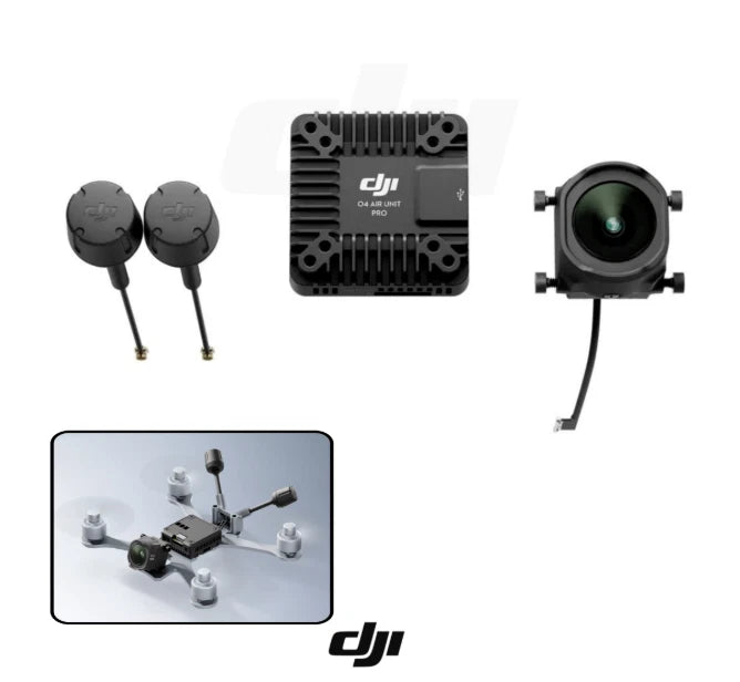 DJI O4 Air Unit Pro antenna set with camera module and two black antennas